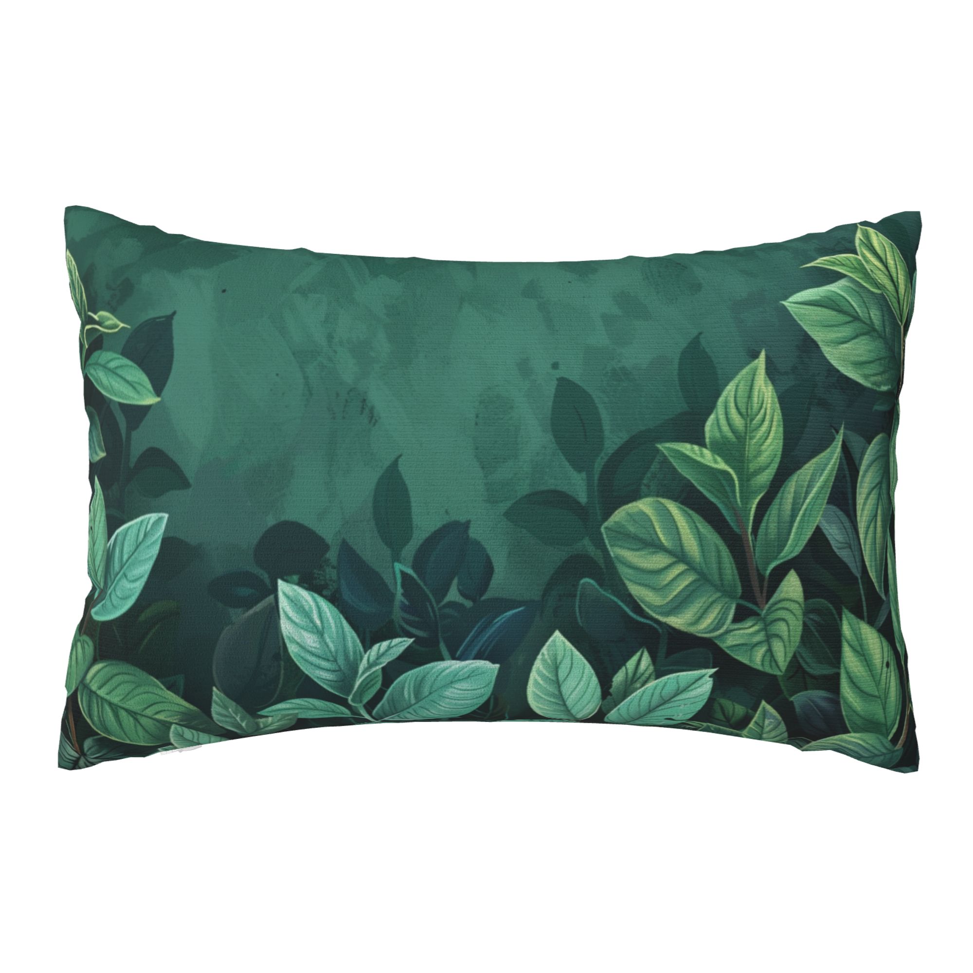 Green Plant Pattern Rectangular Throw Pillow Cover
